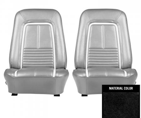 PUI Interiors 1967 Chevrolet Camaro Deluxe Black & White Front Bucket Seat Covers 67DS10U