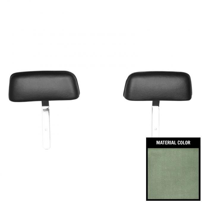 PUI Interiors 1969 Camaro/Firebird Pre-Assembled Bent Bar Dark Metallic Green Headrests 69FH24U-PB