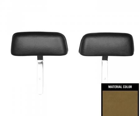 PUI Interiors 1969 Pontiac Firebird Pre-Assembled Bent Bar Mustard Gold Headrests 69FH06U-PB