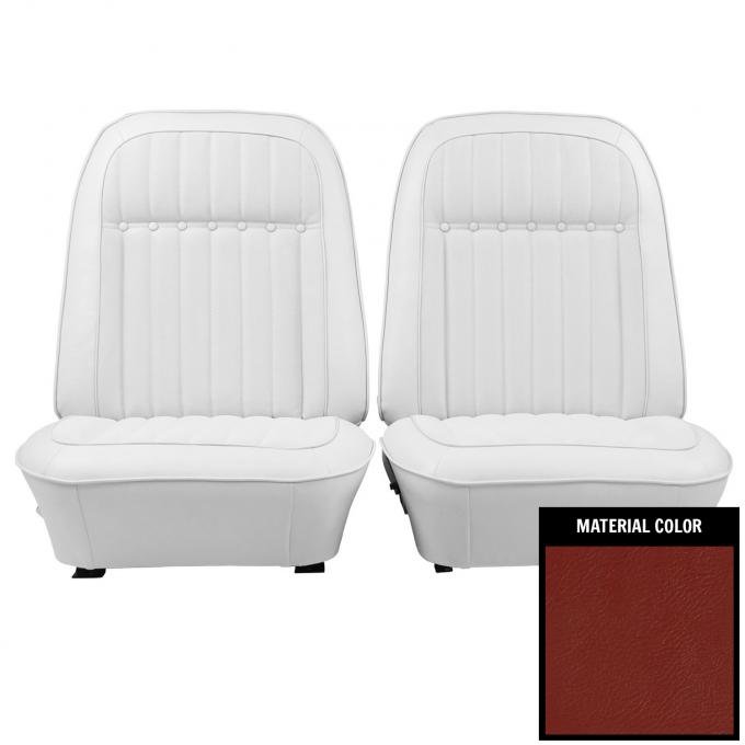 PUI Interiors 1969 Chevrolet Camaro Deluxe Pre-Assembled Red Front Bucket Seats 69DS30US-P
