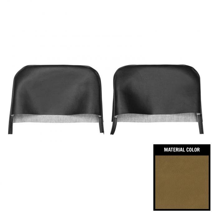 PUI Interiors 1969 Pontiac Firebird Mustard Gold Bucket Seat Head Rest Covers 67FH06U