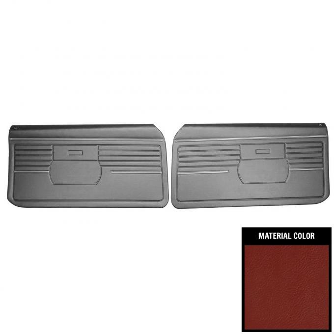 PUI Interiors 1968 Camaro Hardtop Pre-Assembled Platinum Standard Red Front Door Panels 68FD30C-P