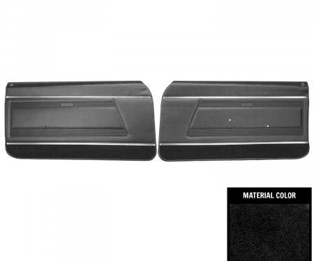PUI Interiors 1968 Pontiac Firebird Standard Pre-Assembled Black Front Door Panels PD620