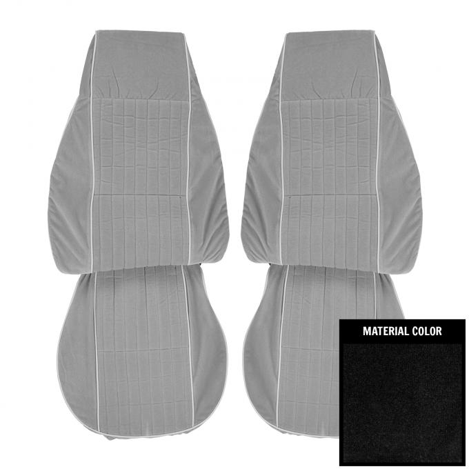 PUI Interiors 1982-83 Chevrolet Camaro Berlinetta Custom Cloth Maroon Front Bucket Seat Covers 82DSC01U