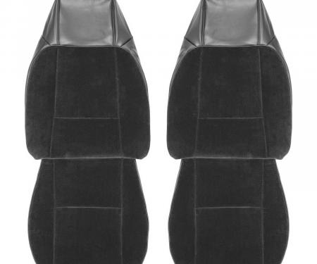 PUI Interiors 1979 Chevrolet Camaro Berlinetta Custom Cloth Black Front Bucket Seat Covers 79DSC70U