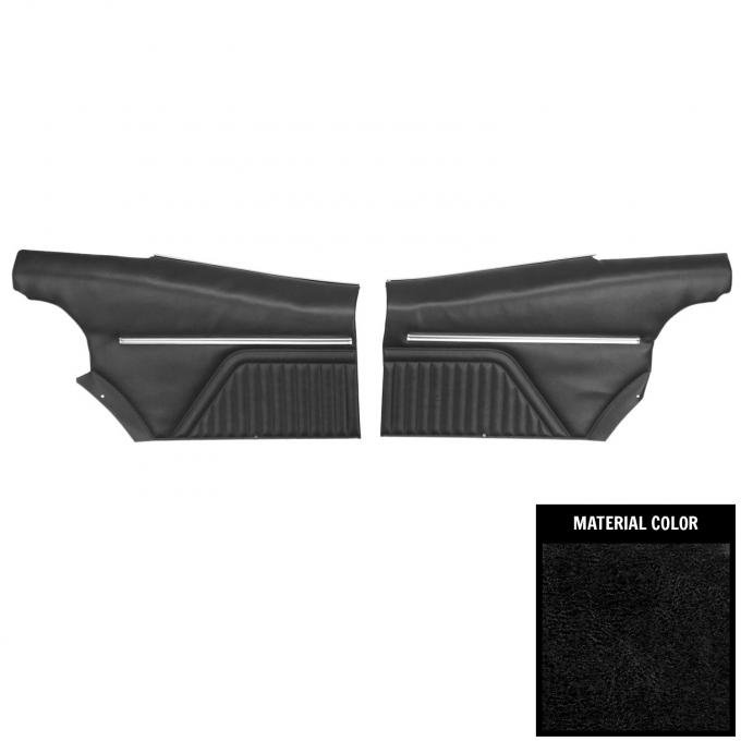 PUI Interiors 1969 Pontiac Firebird Hardtop Standard Pre-Assembled Black Rear Door Panels PD600C