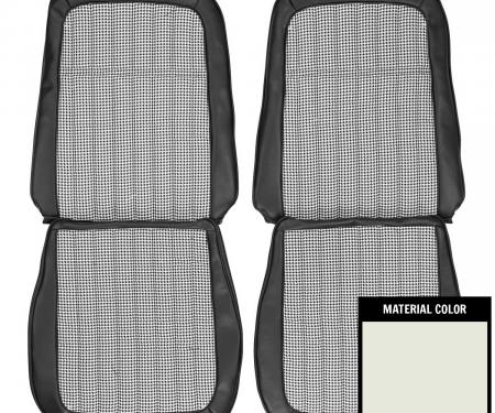 PUI Interiors 1969 Chevrolet Camaro Deluxe Houndstooth White Front Bucket Seat Covers 69HT37U