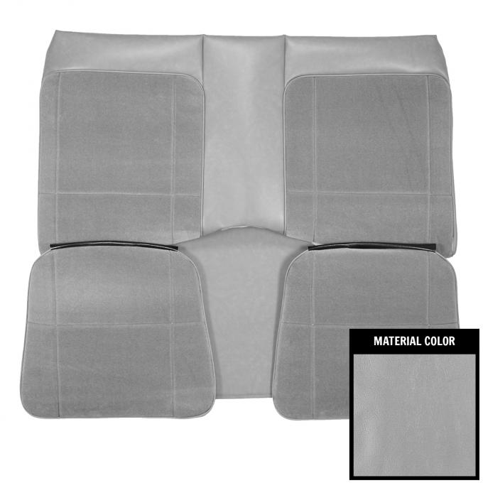 PUI Interiors 1981 Camaro Berlinetta Custom Cloth Hardtop Silver Rear Bench Seat Cover 79DSC66C