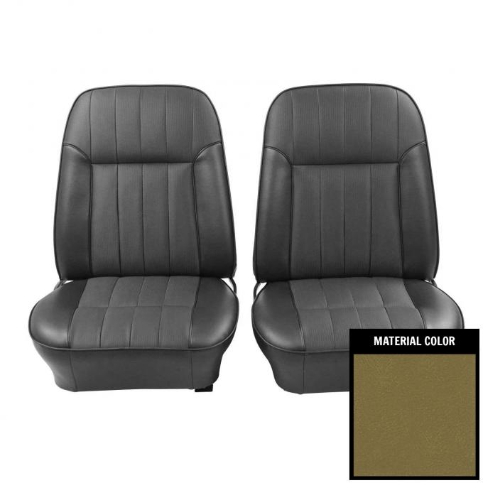 PUI Interiors 1968 Pontiac Firebird Deluxe Ivy Gold Front Bucket Seat Covers 68HS46US