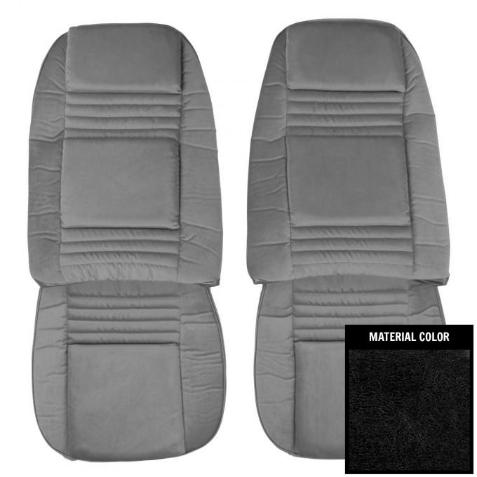 PUI Interiors 1978 Pontiac Firebird Deluxe Black Front Bucket Seat Covers 78HSC70U
