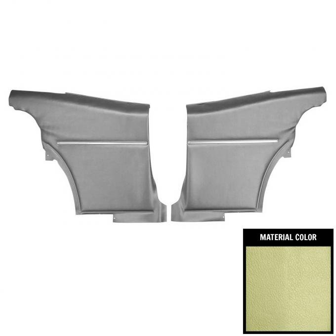 PUI Interiors 1969 Camaro Hardtop Deluxe Pre-Assembled Light Green Rear Door Panels 69DD23C-P