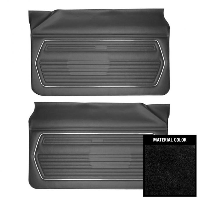 PUI Interiors 1969 Chevrolet Camaro Standard Black Front Door Panels D220