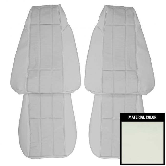 PUI Interiors 1977 Chevrolet Camaro LT Custom Vinyl White Front Bucket Seat Covers 77DS37U