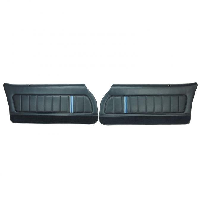 PUI Interiors 1980-81 Camaro Berlinetta/LT Vinyl Navy Blue Pre-Assembled Front Door Panels 80FDLT18-P