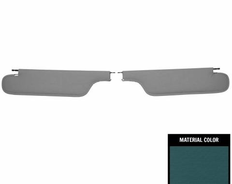PUI Interiors 1968 Chevrolet Camaro/Pontiac Firebird Hardtop Medium Blue Ribbed Sun Visors SV7116RC