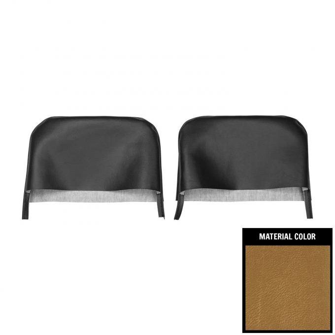 PUI Interiors 1969 Chevrolet Camaro/Pontiac Firebird Gold Bucket Seat Headrest Covers 67FH43U