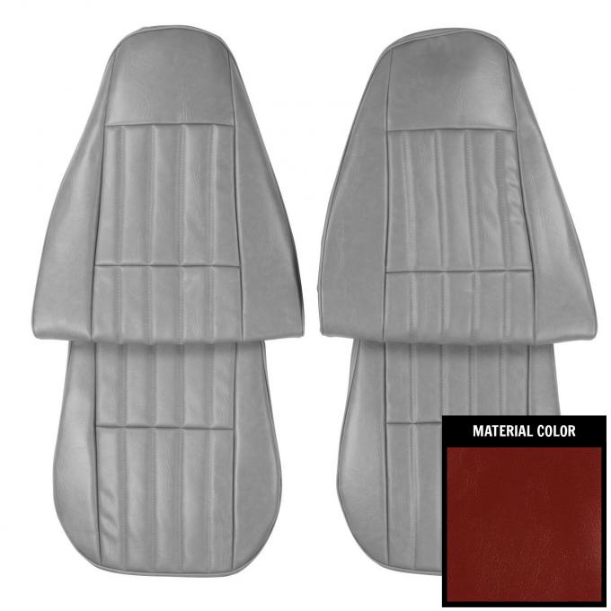 PUI Interiors 1980-81 Pontiac Firebird Standard Carmine Front Bucket Seat Covers 80ES38U