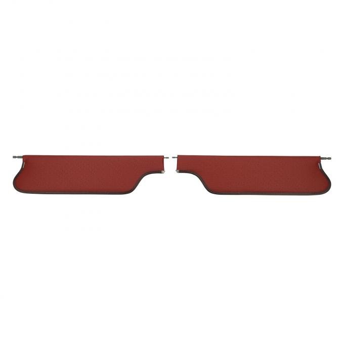 PUI Interiors 1969 Camaro/Firebird Hardtop Red Perforated Sun Visors SV8103BC