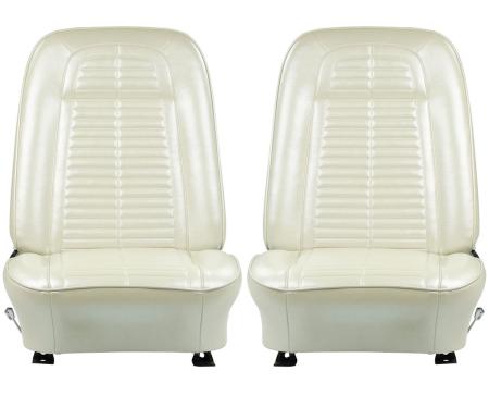 PUI Interiors 1967 Pontiac Firebird Bright Parchment Front Bucket Seat Covers 67ES27U