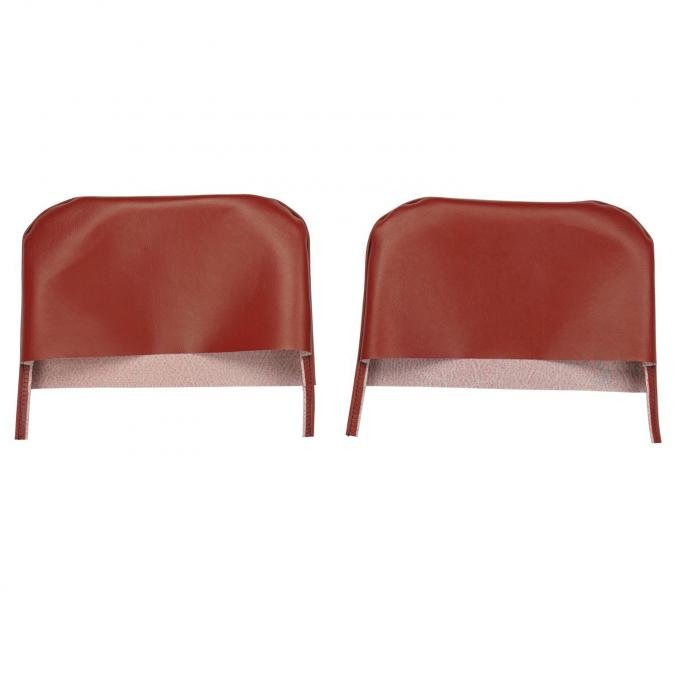 PUI Interiors 1967-1969 Camaro/Firebird Red Bucket Seat Head Rest Covers 67FH30U
