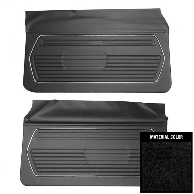 PUI Interiors 1969 Chevrolet Camaro Platinum Edition Standard Black Front Door Panels 69FD10