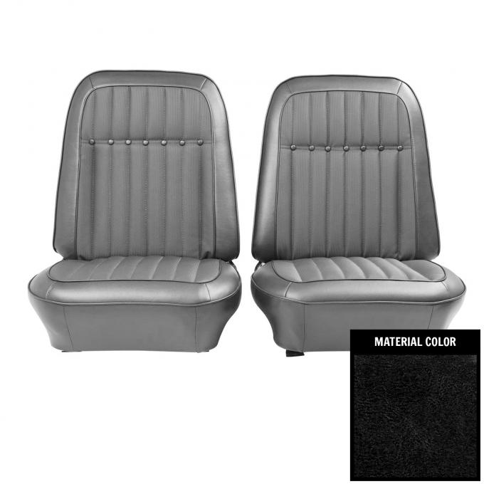 PUI Interiors 1969 Chevrolet Camaro Deluxe Black Pre-Assembled Front Bucket Seats 69DS10US-P
