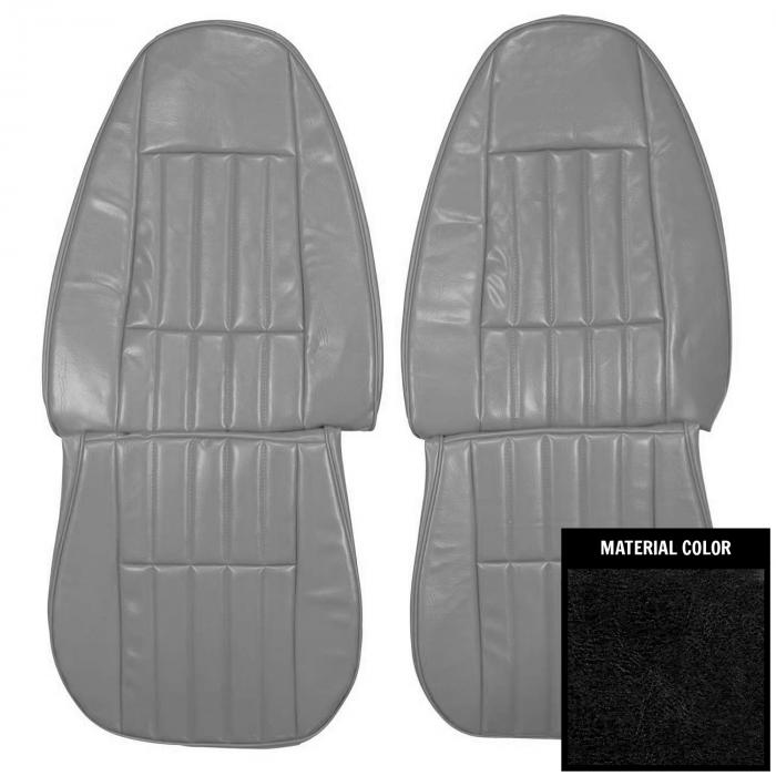 PUI Interiors 1980 Chevrolet Camaro Standard Black Front Bucket Seat Covers 80FS70U