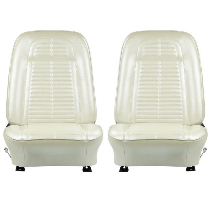 PUI Interiors 1969 Pontiac Firebird Parchment Front Bucket Seat Covers 69ES27U