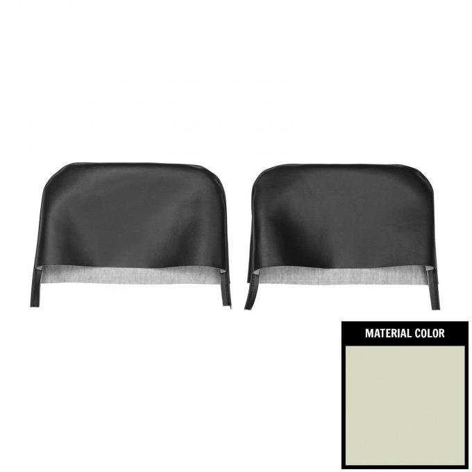 PUI Interiors 1967 Chevrolet Camaro Off White Bucket Seat Head Rest Covers 67FH40U
