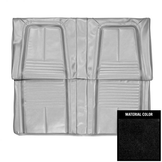 PUI Interiors 1967 Camaro Deluxe W/Std Frame Conversion Black & White Rear Bench Seat Covers 67DSF10C