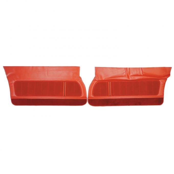 PUI Interiors 1980-81 Camaro LT/Berlinetta/Custom Vinyl Pre-Assembled Red Front Door Panels 80FDLT77-P