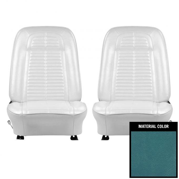 PUI Interiors 1967 Pontiac Firebird Bright Blue Front Bucket Seat Covers 67ES14U