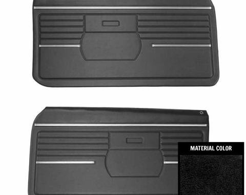 PUI Interiors 1968 Chevrolet Camaro Platinum Edition Black Front Door Panels 68FD10