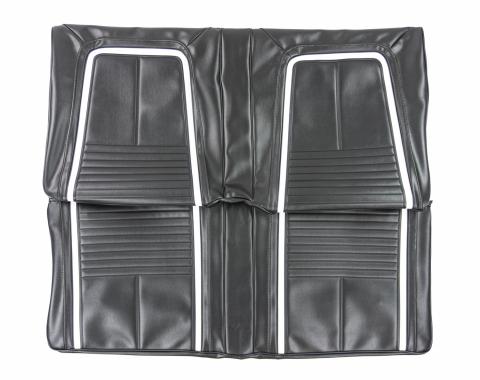 PUI Interiors 1967 Chevrolet Camaro Deluxe Black & White Stationary Rear Bench Seat Cover 67DS10C