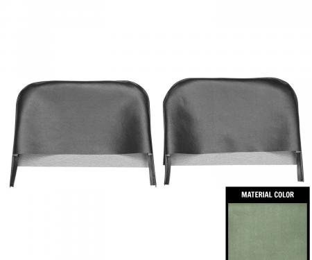 PUI Interiors 1969 Camaro/Firebird Dark Metallic Green Bucket Seat Head Rest Covers 69FH24U