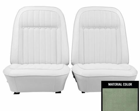 PUI Interiors 1969 Chevrolet Camaro Deluxe Drk Metallic Green Pre-Assembled Front Bucket Seats 69DS24US-P