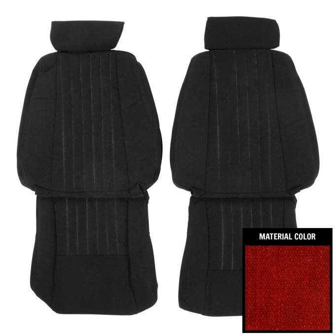 PUI Interiors 1987 Pontiac Trans Am Carmine Front Bucket Seat Covers 87ES72U