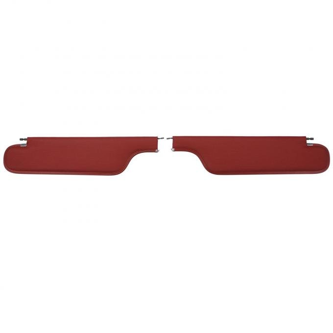 PUI Interiors 1968 Chevrolet Camaro/Pontiac Firebird Hardtop Red Ribbed Sun Visors SV7103RC