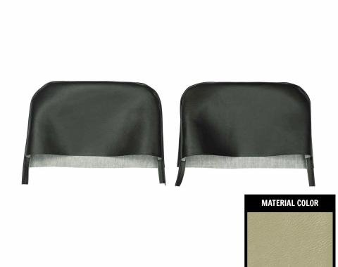 PUI Interiors 1969 Pontiac Firebird Parchment Bucket Seat Head Rest Covers 67FH27U