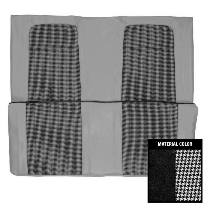 PUI Interiors 1969 Chevrolet Camaro Convertible Deluxe Houndstooth Black Rear Bench Seat Cover 69HT10V