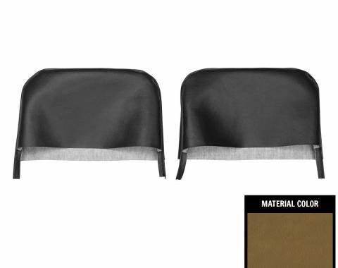 PUI Interiors 1969 Pontiac Firebird Mustard Gold Bucket Seat Head Rest Covers 67FH06U