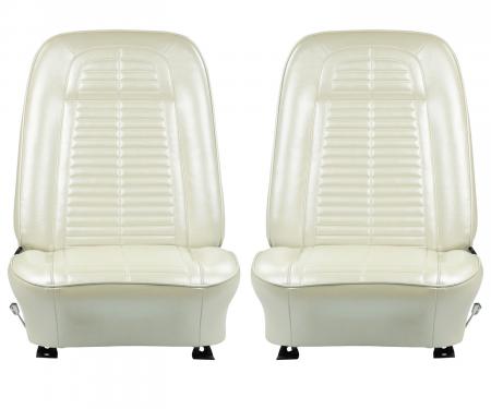 PUI Interiors 1969 Pontiac Firebird Parchment Front Bucket Seat Covers 69ES27U