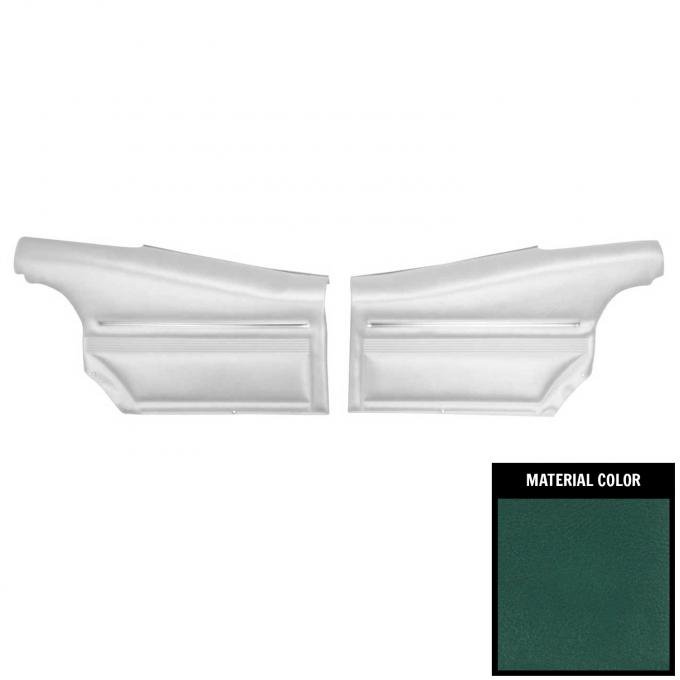 PUI Interiors 1968 Pontiac Firebird Hardtop Standard Pre-Assembled Dark Aqua Rear Door Panels PD625C
