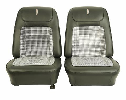 PUI Interiors 1968 Chevrolet Camaro Deluxe Black Houndstooth Pre-Assembled Front Bucket Seats 68HT10U-P