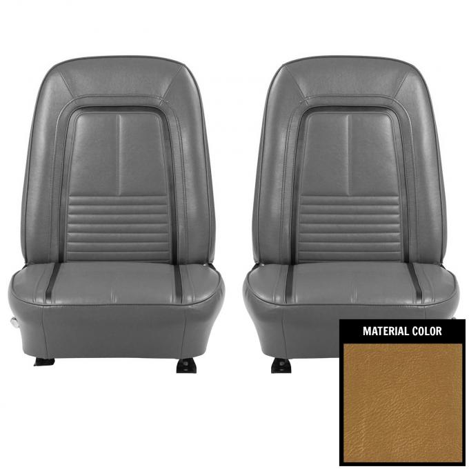 PUI Interiors 1967 Chevrolet Camaro Deluxe Pre-Assembled Gold & White Front Bucket Seats 67DS43U-P