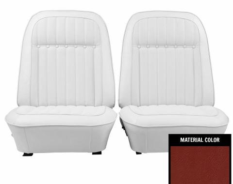 PUI Interiors 1969 Chevrolet Camaro Deluxe Pre-Assembled Red Front Bucket Seats 69DS30US-P