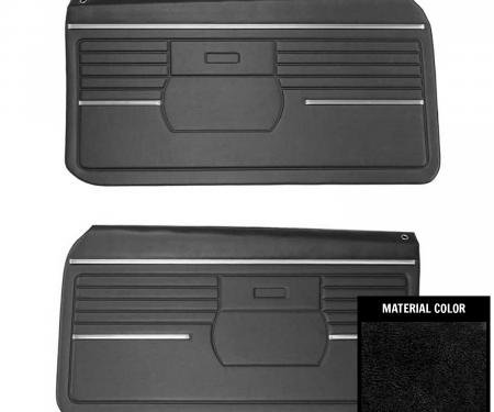 PUI Interiors 1968 Chevrolet Camaro Platinum Edition Black Front Door Panels 68FD10
