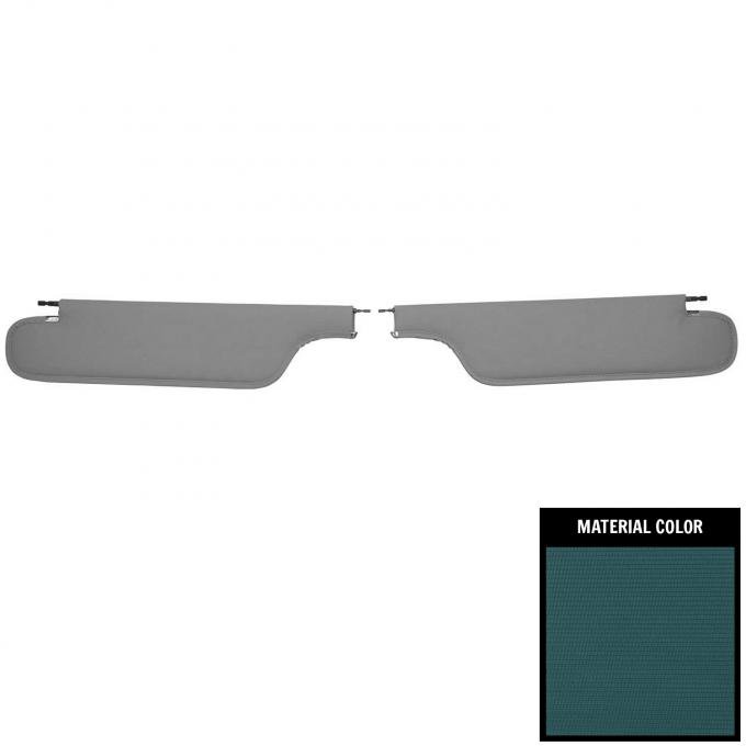 PUI Interiors 1968 Chevrolet Camaro/Pontiac Firebird Hardtop Medium Blue Ribbed Sun Visors SV7116RC