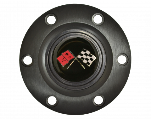 Volante S6 Series Horn Button Kit, Cross Flags, Black