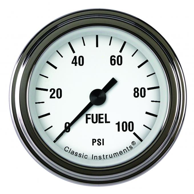 Classic Instruments White Hot 2 1/8" Fuel Pressure Gauge, 100 Psi WH146SLF